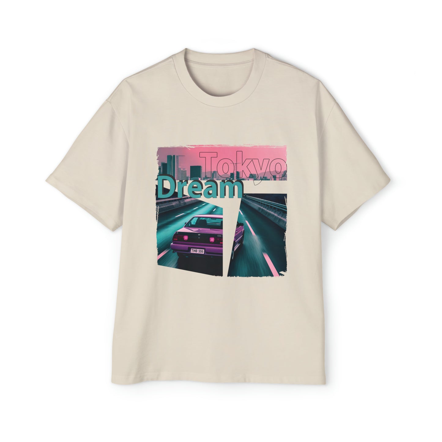 Retro Tokyo Skyline: Vintage Japanese Oversized Tee