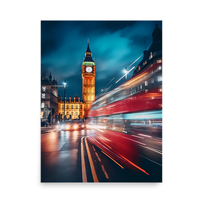London in Motion: Iconic Landmarks Wall Art Poster