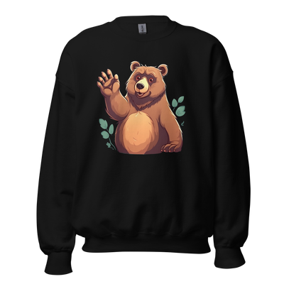 Friendly Bear Wave: Cute Sweatshirt with Adorable Bear Design