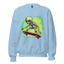 Cosmic Skater: Retro Graphic Sweatshirt with an Alien Twist