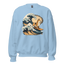 Surfing Shiba Inu: Retro Graphic Sweatshirt Riding the Great Wave