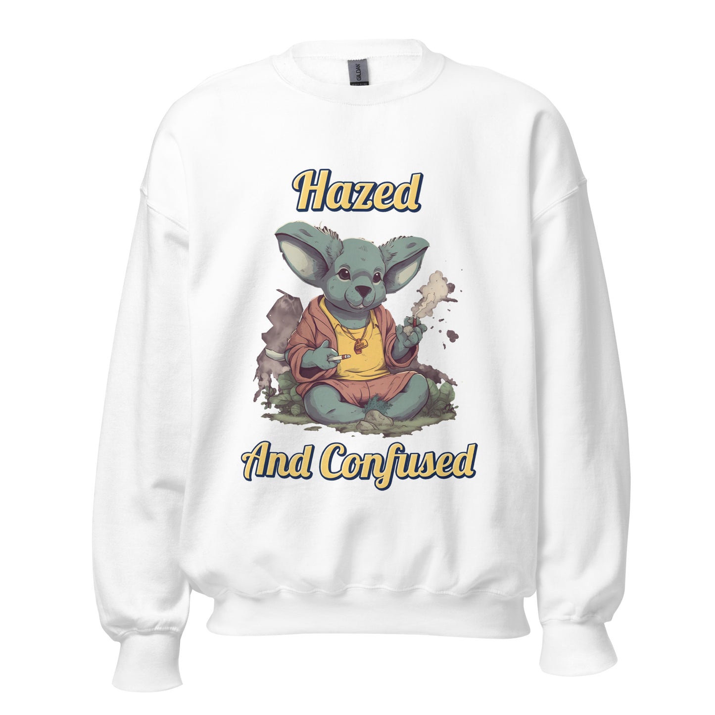 Chill Koala Vibes Graphic Sweatshirt: Stay Cozy and Laid-Back with a Stoner Twist