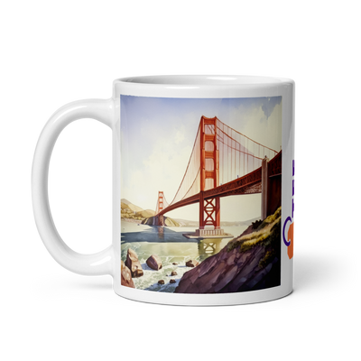 San Francisco Vibes: Enjoy Your Coffee with the Golden Gate Bridge on this Mug