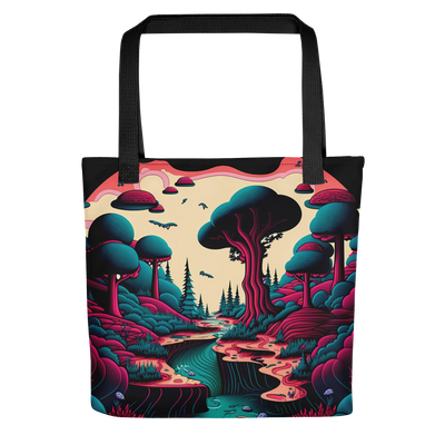 Trippy 'Shroomscape: A Psychedelic Mushroom Land Tote Bag