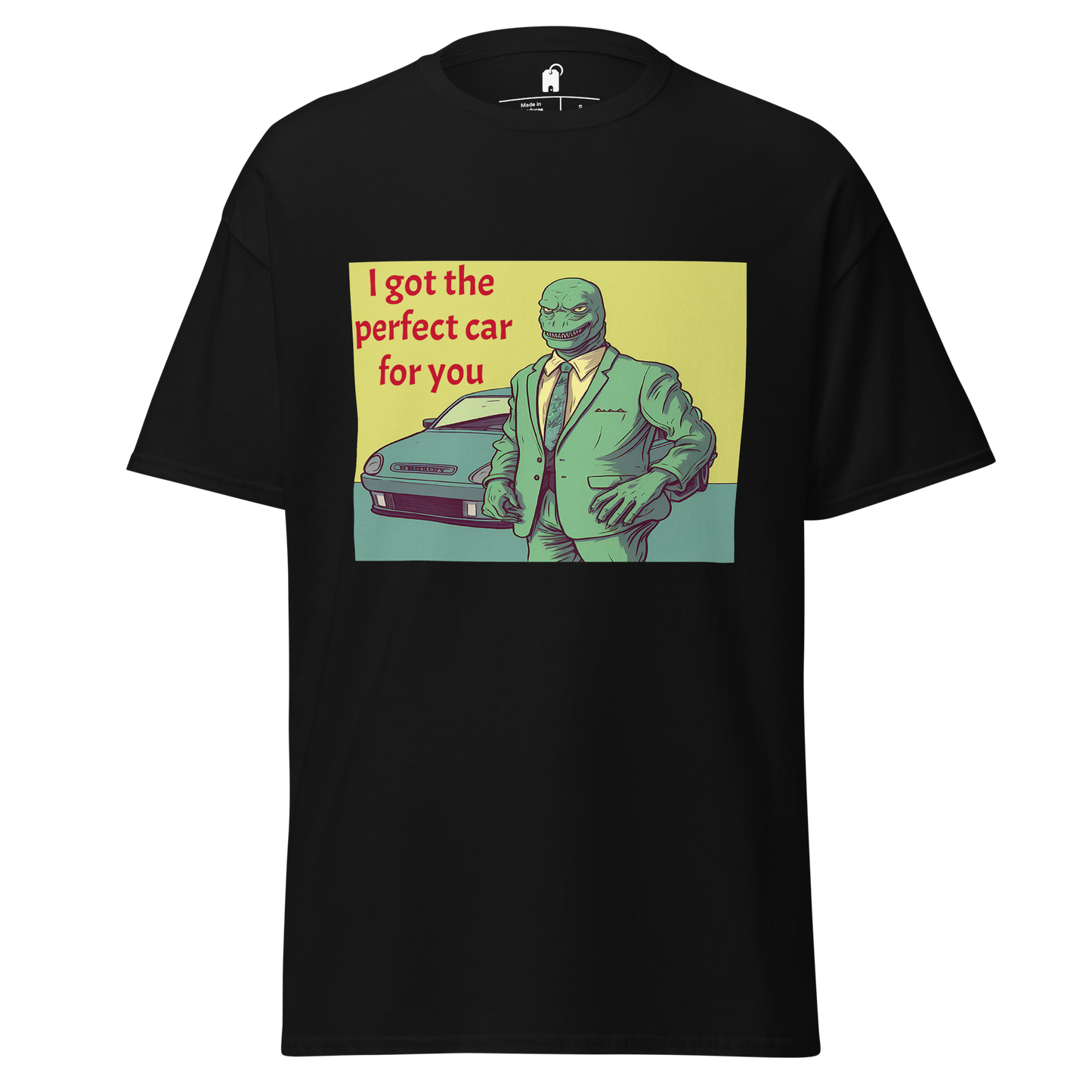 Slick Lizard Salesman: Reptilian Charm Car Salesman