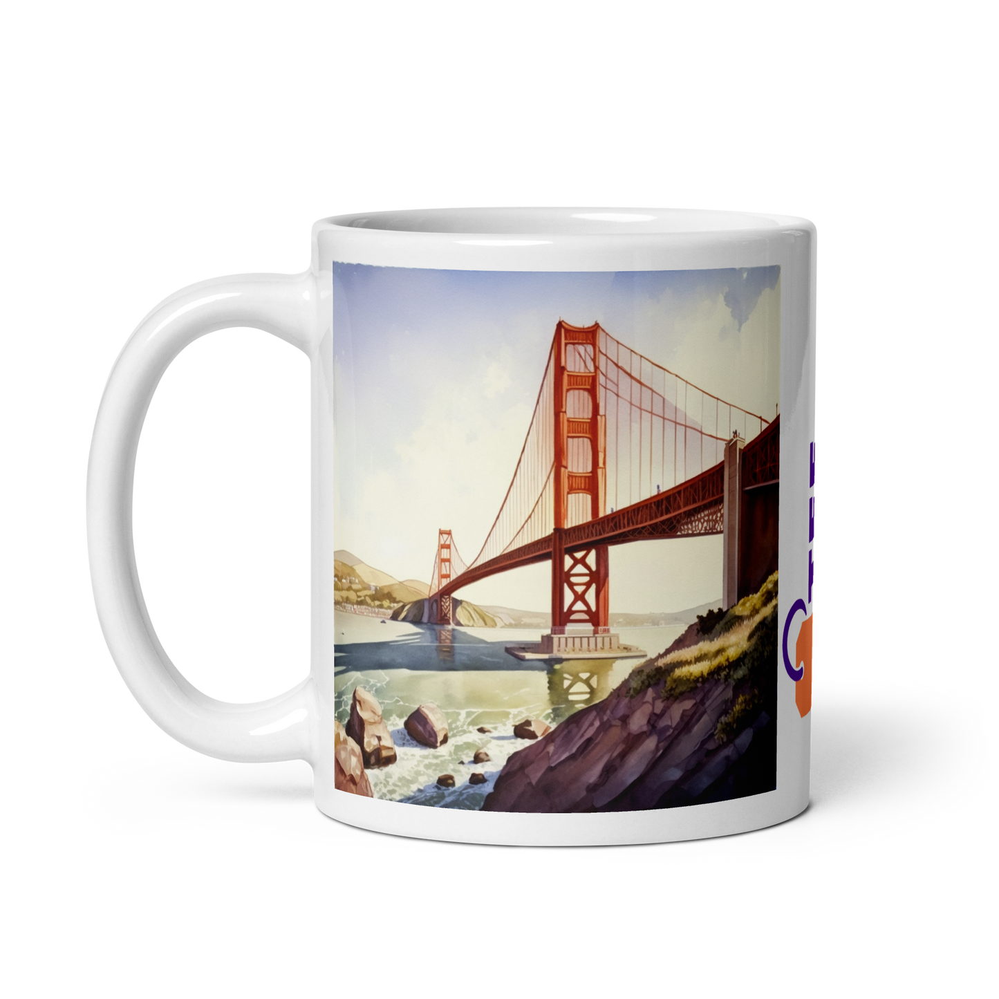 San Francisco Vibes: Enjoy Your Coffee with the Golden Gate Bridge on this Mug
