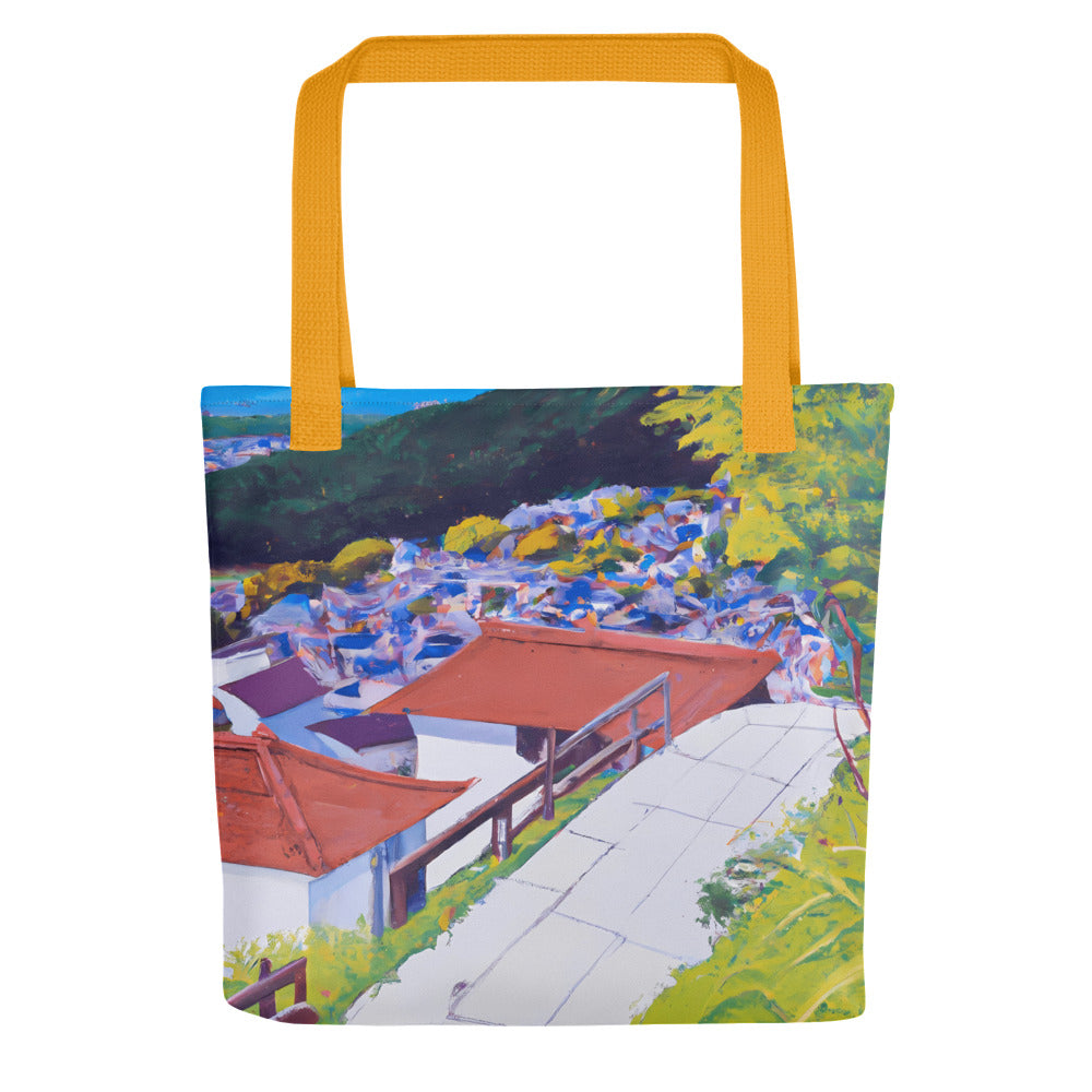 Japanese Village Watercolour Tote Bag: Carry the Charm and Serenity of Japan with You Everywhere!